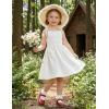 Arshiner Toddler Summer Dress Little Girls Sleeveless Bowknot Sundress Casual Beach Party Dresses with Pocket(White)