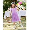 Arshiner Toddler Tutu Dress Little Girls Summer Tulle Backless Party Birthday Cotton Dresses 2-6Y(Purple Flower)