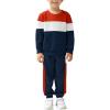 Arshiner Boys Clothes Color Block Sweatshirt & Casual Pants 2Pcs Fall Winter Outfits Set for Kids 2-12 Years(Red & White Stripe)