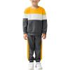 Arshiner Boys Clothes Color Block Sweatshirt & Casual Pants 2Pcs Fall Winter Outfits Set for Kids 2-12 Years(Yellow & White Stripe)