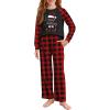 Arshiner Girls Christmas Pajamas Holiday Pjs for Kids Santa Long Sleeve Sleepwear(Black Merry Christmas)