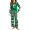 Arshiner Girls Christmas Pajamas Holiday Pjs for Kids Santa Long Sleeve Sleepwear(Green Christmas Teddy)