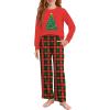 Arshiner Girls Christmas Pajamas Holiday Pjs for Kids Santa Long Sleeve Sleepwear(Red Christmas Tree)