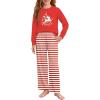 Arshiner Girls Christmas Pajamas Holiday Pjs for Kids Santa Long Sleeve Sleepwear(Red Deer Stripes)