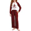 Arshiner Girls Christmas Pajamas Holiday Pjs for Kids Santa Long Sleeve Sleepwear(Red Plaid Christmas Tree)