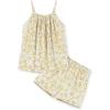 Arshiner Toddler Girl Summer Clothes 2 Piece Loose Spaghetti Strap Tank Top and Short Set Kids Clothing Sets with Pockets(Yellow Flower)