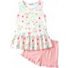 Arshiner Toddler Girls Summer Outfit Sleeveless Ruffle Top and Elastic Shorts Set Kids Short Set for 2-8 Years(Pink Flower)