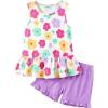 Arshiner Toddler Girls Summer Outfit Sleeveless Ruffle Top and Elastic Shorts Set Kids Short Set for 2-8 Years(White Flower)