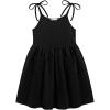 Arshiner Toddler Summer Dress Little Girls Sleeveless Bowknot Sundress Casual Beach Party Dresses with Pocket(Black)