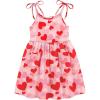 Arshiner Toddler Summer Dress Little Girls Sleeveless Bowknot Sundress Casual Beach Party Dresses with Pocket(Red Heart)
