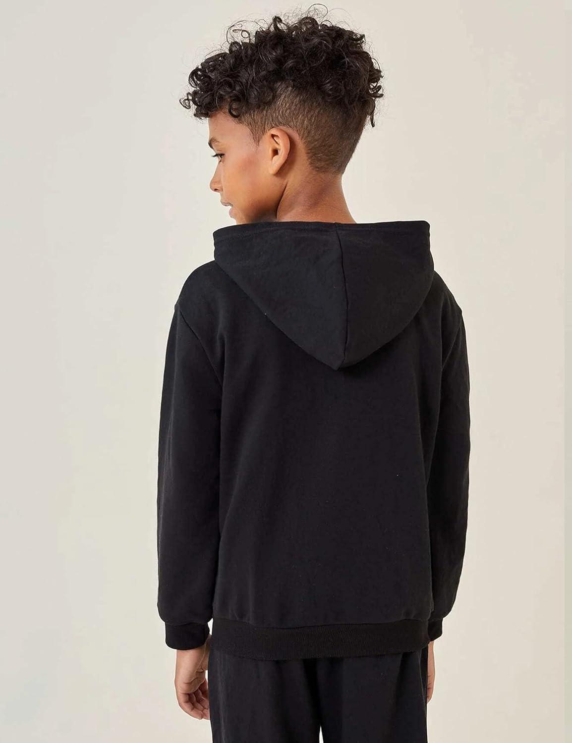 image:imageArshiner Kids Unisex Athletic Black Hooded Sweatshirt Casual Hoodie for Boys and Girls Size 11 12