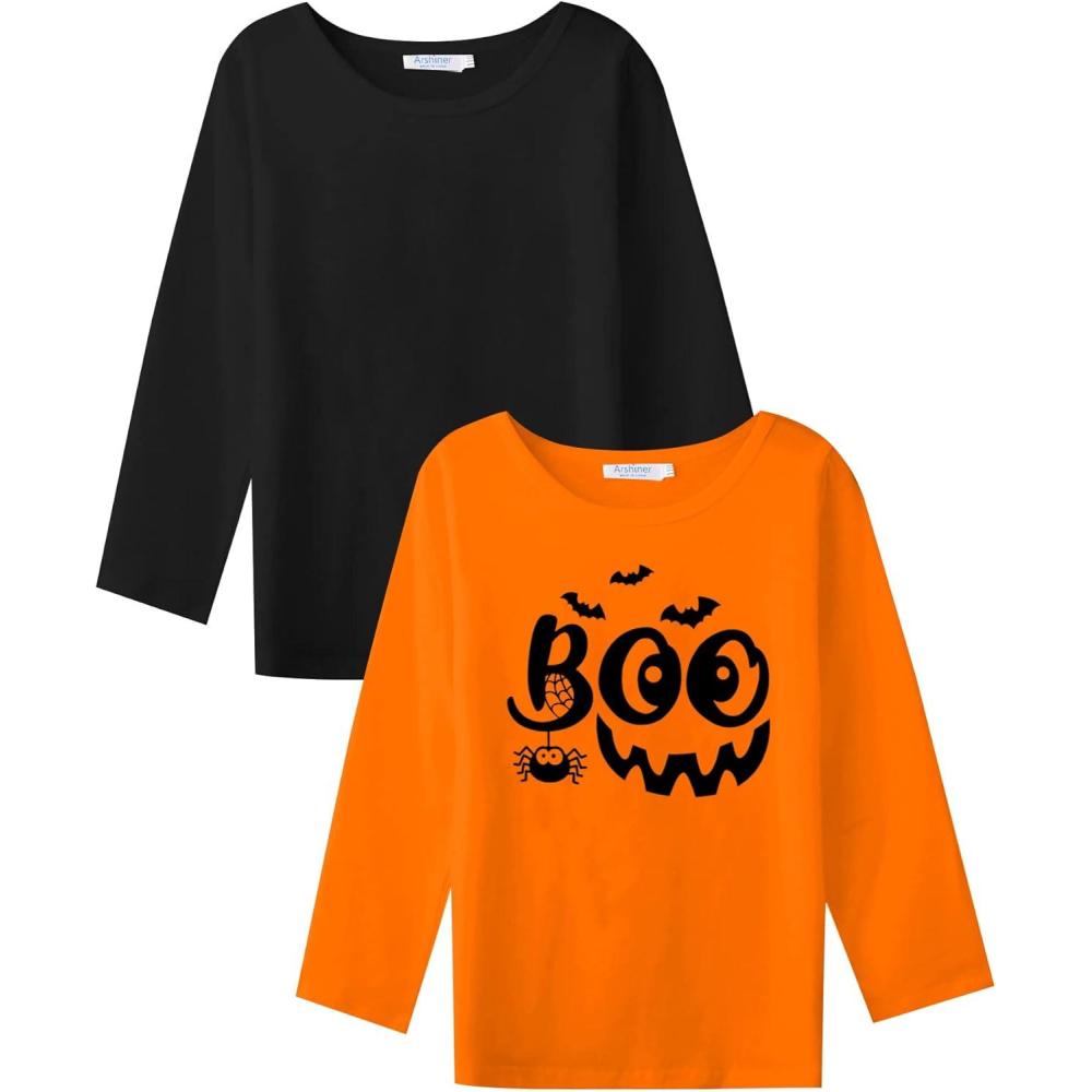 image:imageArshiner Kids 2 Pack Long Sleeve Tees Girls Basic Tees 2pcs Shirt