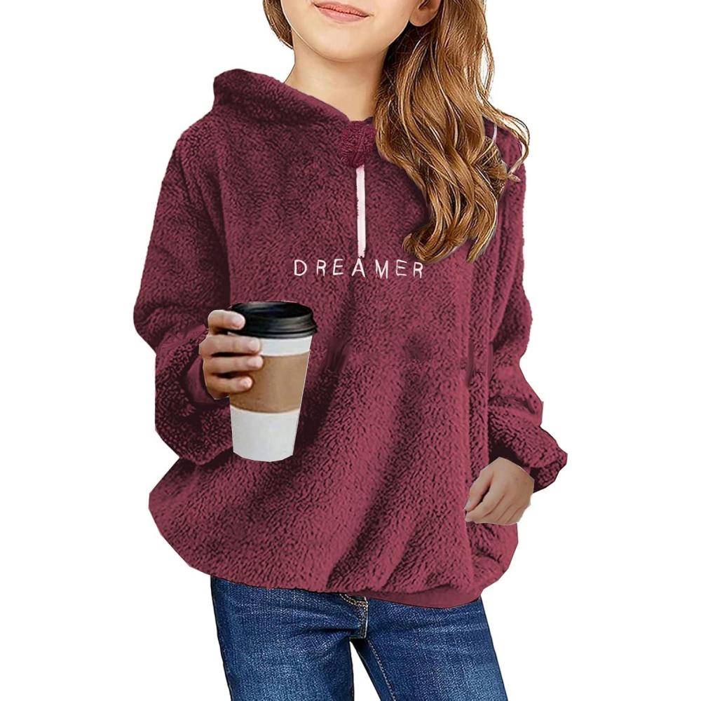 image:imageArshiner Kids Fuzzy Fleece Hoodie Zipper Casual Pullover Sweatshirts for Boys Girls