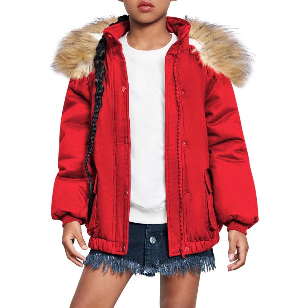 image:imageArshiner Kids Girls Winter Coats Warm Thick Padded Hooded Fleece Lined Puffer Parka Jacket