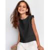 Arshiner Girls Basic Ruffle Sleeve Cute T-Shirt Stretchy Tunic Tank Tops School Blouse