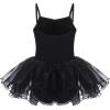 Arshiner Girls Camisole Ballet Leotards Sparkly Dance Dress with Tutu Skirted Sequin Ballerina Costume for Toddlers Black