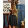 Arshiner Girls Cold Shoulder Ruffle Trim A-Lined Lace Party Dress for Kids 5-12 Year
