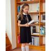 Arshiner Girls Dress Kids Short Sleeve Solid Color Casual T-Shirt Dress