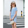 Arshiner Girls Lettuce Trim Short Sleeve Shirts Summer Ribbed Knit Crewneck Casual T Shirt Tops Tee Blouse(Light Blue)