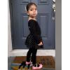 Arshiner Girls Long Sleeve Ballet Leotards with Skirt Kids Hollow Back Shiny Dance Dresses