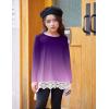 Arshiner Girls Tunic Tops Casual Basic Loose Soft Swing Pullover Long Blouse T-Shirt Tee(C Gradient Purple)