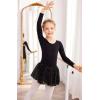 Arshiner Kid Girls Long Sleeve Shiny Ballet Dance Dress Tutu Skirted Leotard