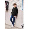 Arshiner Kids Unisex Athletic Black Hooded Sweatshirt Casual Hoodie for Boys and Girls Size 11 12