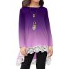 Arshiner Girls Tunic Tops Casual Basic Loose Soft Swing Pullover Long Blouse T-Shirt Tee(C Gradient Purple)