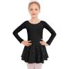 Arshiner Kid Girls Long Sleeve Shiny Ballet Dance Dress Tutu Skirted Leotard
