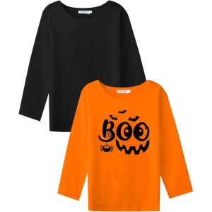 Arshiner Kids 2 Pack Long Sleeve Tees Girls Basic Tees 2pcs Shirt