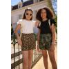 Arshiner Girls 2 Piece Outfits Summer Ruffle Sleeve Top and Paperbag Waist Shorts Set with Pockets Size 5-13 Years(Camouflage)