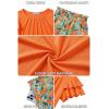 Arshiner Girls 2 Piece Outfits Summer Ruffle Sleeve Top and Paperbag Waist Shorts Set with Pockets Size 5-13 Years(Orange Hawaii)