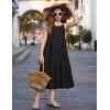 Arshiner Girls Summer Dress Casual Loose Sleeveless Sundress Flowy Beach Maxi Dresses with Pockets(Black)