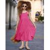 Arshiner Girls Summer Dress Casual Loose Sleeveless Sundress Flowy Beach Maxi Dresses with Pockets(Hot Pink)