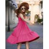 Arshiner Girls Summer Dress Casual Loose Sleeveless Sundress Flowy Beach Maxi Dresses with Pockets(Hot Pink)
