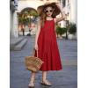 Arshiner Girls Summer Dress Casual Loose Sleeveless Sundress Flowy Beach Maxi Dresses with Pockets(Red)