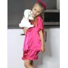 Arshiner Girls Pajamas Sets 3 Piece Silk Pjs Short Sleeve Sleepwear Satin Ruffle Nightwear(Rose Red)