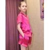 Arshiner Girls Pajamas Sets 3 Piece Silk Pjs Short Sleeve Sleepwear Satin Ruffle Nightwear(Rose Red)