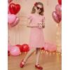 Arshiner Girls Summer Dress Tween Flutter Sleeve Pleated Front A Line Boho Beach Casual Dresses(Light Pink)