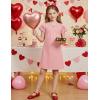 Arshiner Girls Summer Dress Tween Flutter Sleeve Pleated Front A Line Boho Beach Casual Dresses(Light Pink)