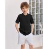 Arshiner Boys Button Down Shirt Short Sleeve Knit Fashion Casual Beach Shirts for Kids Size 4-11 Years(Black)