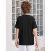 Arshiner Boys Button Down Shirt Short Sleeve Knit Fashion Casual Beach Shirts for Kids Size 4-11 Years(Black)