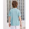 Arshiner Boys Button Down Shirt Short Sleeve Knit Fashion Casual Beach Shirts for Kids Size 4-11 Years(Ice Green)