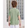Arshiner Boys Button Down Shirt Short Sleeve Knit Fashion Casual Beach Shirts for Kids Size 4-11 Years(Lake Green)