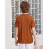 Arshiner Boys Button Down Shirt Short Sleeve Knit Fashion Casual Beach Shirts for Kids Size 4-11 Years(Light Brown)