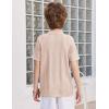Arshiner Boys Button Down Shirt Short Sleeve Knit Fashion Casual Beach Shirts for Kids Size 4-11 Years(Light Khaki)