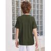 Arshiner Boys Button Down Shirt Short Sleeve Knit Fashion Casual Beach Shirts for Kids Size 4-11 Years(Military Green)