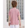 Arshiner Boys Button Down Shirt Short Sleeve Knit Fashion Casual Beach Shirts for Kids Size 4-11 Years(Pink)