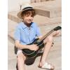 Arshiner Boys Button Down Shirt Short Sleeve Knit Fashion Casual Beach Shirts for Kids Size 4-11 Years(Sky Blue)