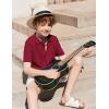 Arshiner Boys Button Down Shirt Short Sleeve Knit Fashion Casual Beach Shirts for Kids Size 4-11 Years(Wine Red)